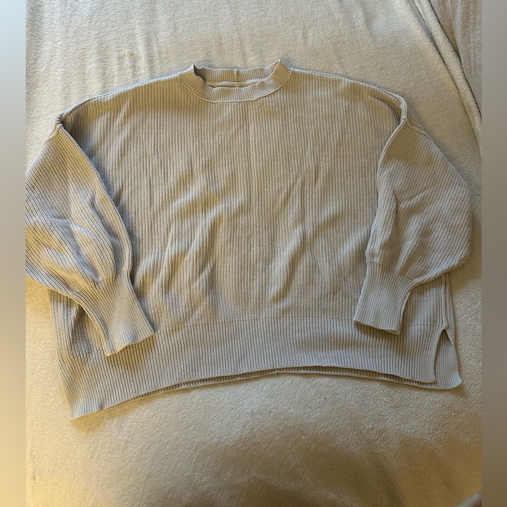 Aerie Cream Ribbed Sweater
